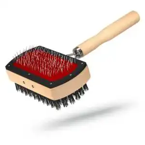 Lammfellbürste Naturasan, robuste Universal-Pflegebürste, Holz