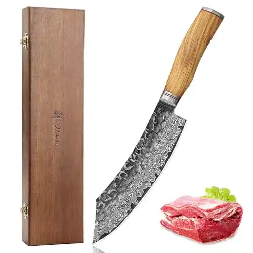Wakoli-Damastmesser Wakoli Olive HS Serie Blockmesser 20 cm