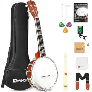 Banjolele Vangoa 4 Saiten 58,4 cm (23 Zoll) Banjo-Ukulele Sapele