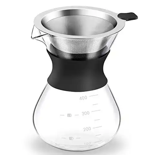 Pour-over-Kaffeebereiter Luckyies Manuell mit Dauerfilter, 400ml