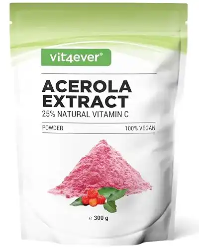 Acerola Vit4ever Pulver – 300 g (6,6 Monate Vorrat) – Natürlich