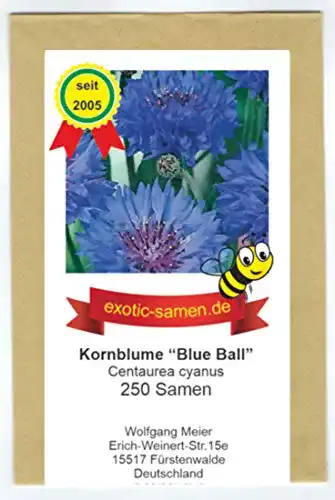Kornblumen-Samen exotic-samen Centaurea cyanus “Blue Ball”