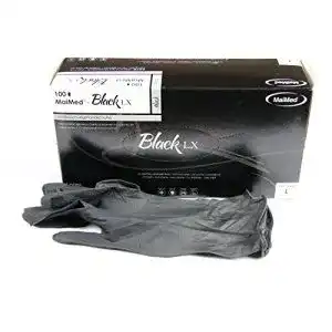 Einmalhandschuhe (100 Stück) Maimed Black LX PF Latexhandschuhe