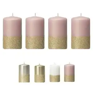 Adventskerzen Klocke Kerzen Moderne mit goldenem Glitter, 4er