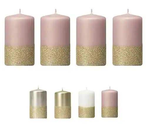 Adventskerzen Klocke Kerzen Moderne mit goldenem Glitter, 4er