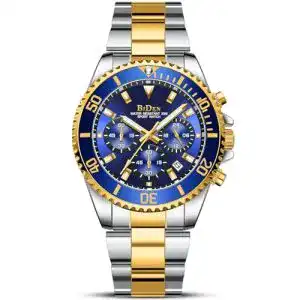Chronograph BIDEN Herren Uhr Männer Gold Edelstahl Designer