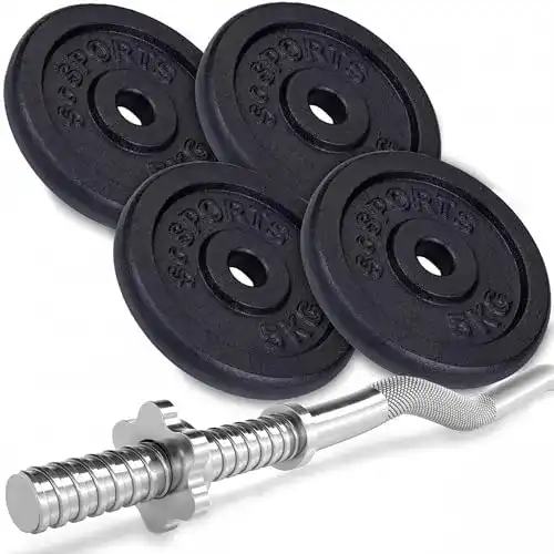 Langhantel ScSPORTS ® 27 kg Hantelset Curl-Stange gerändelt