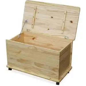 Rollbox KMH ® große Spielzeugkiste auf Rollen Pinienholz