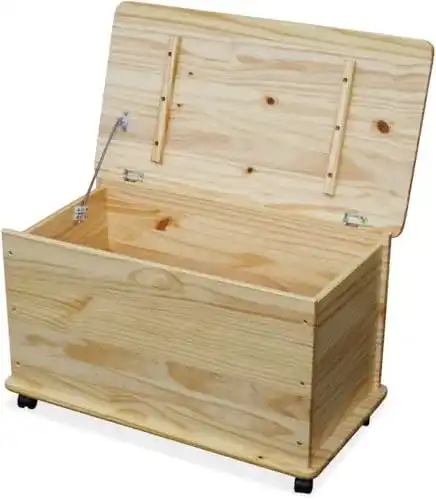 Rollbox KMH ® große Spielzeugkiste auf Rollen Pinienholz