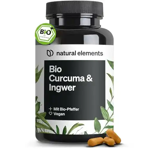 Kurkuma-Ingwer-Kapseln natural elements, 180 Kapseln