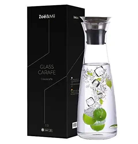 Wasserkaraffe Zoë&Mii Glaskaraffe mit Verschluss 1500 ml