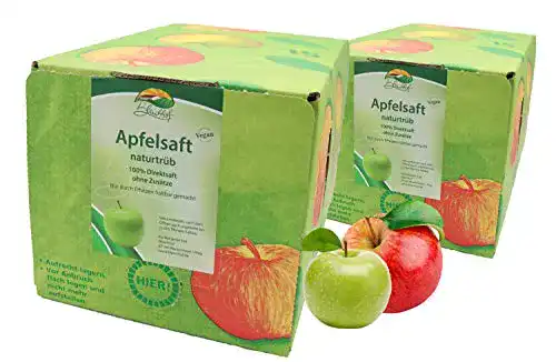 Apfelsaft Bleichhof naturtrüb – 100% Direktsaft, vegan, 2x 5l Saftbox