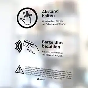 Bargeldlos-bezahlen-Schild Primezert 1x Schutzwand-Aufkleber