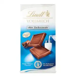 Zuckerfreie Süßigkeiten Lindt Vollmilch Schokolade, 100g