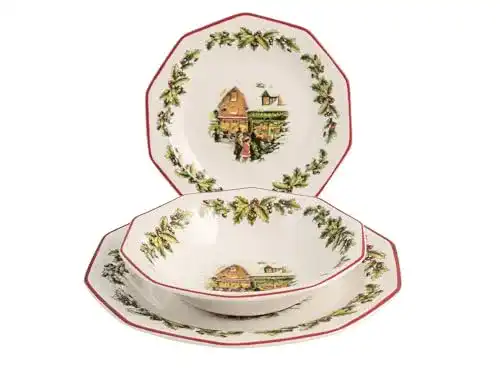 Weihnachtsgeschirr Churchill, Holly Toys Tafelservice, 18-teilig
