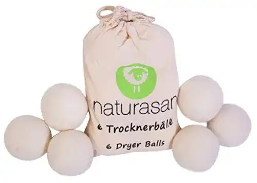 Trocknerbälle Naturasan für Wäschetrockner. 6 XXL Wollbälle