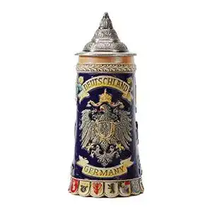 Steinkrug Amoy-Art Bierkrug mit Zinndeckel Gravur 0.6Liter