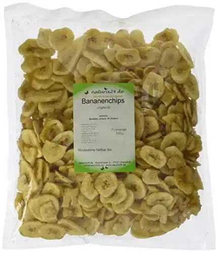 Bananenchips Naturix24 ungezuckert – Beutel, 3 x 500 g