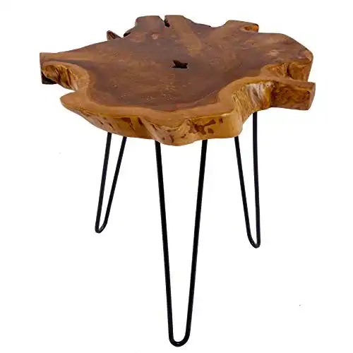 Baumscheiben-Tisch riess-ambiente.de Massiver Teak WILD 50cm