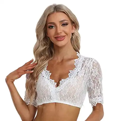 Die beste Dirndlbluse Jecarden Damen Spitze Trachten Kurzarm Oktoberfest 2026 Test Bestseller Dirndlbluse Jecarden Damen Spitze Trachten Kurzarm Oktoberfest