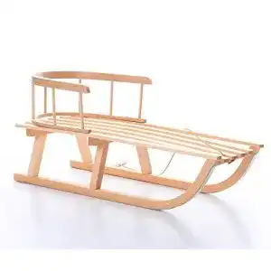 Holzschlitten mit Lehne rg-vertrieb Holzschlitten mit Rückenlehne