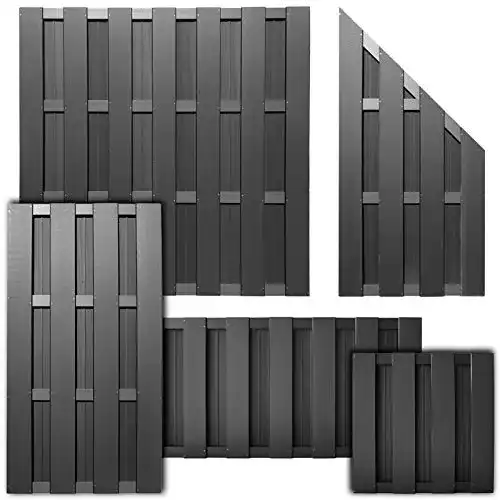 Sichtschutzzaun HORI ® WPC Lamellenzaun Komplettset
