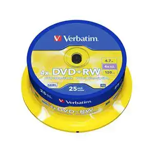 DVD-RW Verbatim DVD+RW 4x Matt Silver 4.7GB, 25er Pack