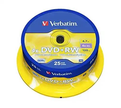 DVD-RW Verbatim DVD+RW 4x Matt Silver 4.7GB, 25er Pack