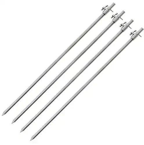 Banksticks G8DS 4X Edelstahl Bankstick Xtra Large 75-125cm Rutenhalter Rutenauflage