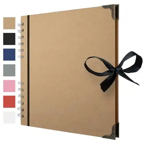 Scrapbook Bstorify 21 x 21 cm Sammelalbum, 60 braunen Seiten