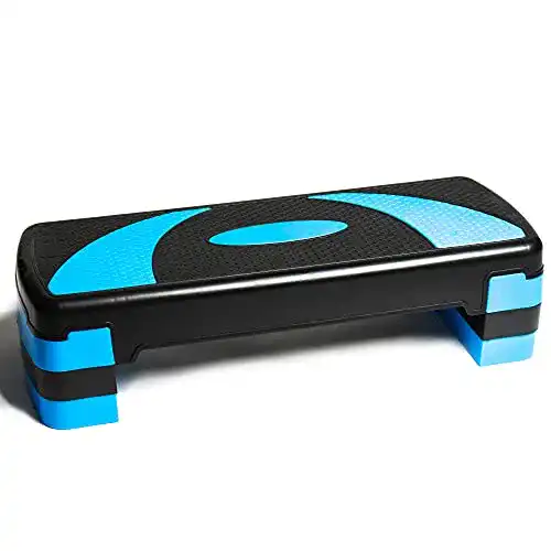 Steppbrett PRISP Höhenverstellbarer Stepper mit 3 Stufen (10/15/20 cm), 78 x 28 cm für Aerobic und Fitness-Workouts