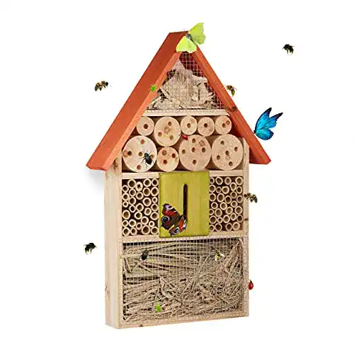 Insektenhotel Relaxdays für Schmetterlinge, Käfer, Bienenhaus