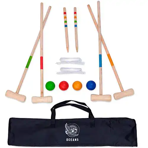 Krocket-Spiel Ocean 5 Krocket Set Outdoor Croquet Gartenspiel