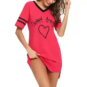 Nachthemd Damen Litherday Nachtwäsche Baumwolle Loungewear