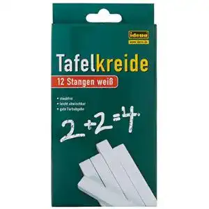 Tafelkreide Idena 621721 – in Faltschachtel, 12 Stangen, weiß