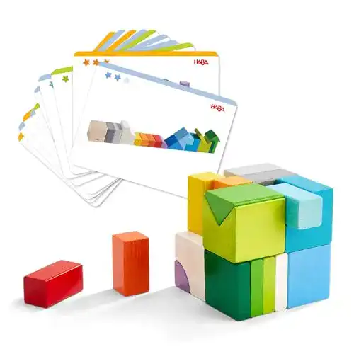Haba-Holzbausteine HABA 305463, 3D-Legespiel Würfelmix
