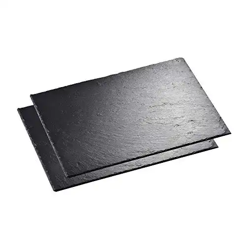 Servierplatte MALACASA, Serie Nature.Slate, 2-teilig Set Schiefer