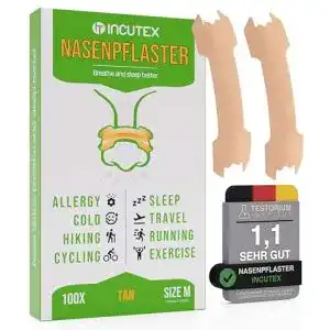 Nasenpflaster schnarchen Incutex 100 Stück Nasenpflaster, M