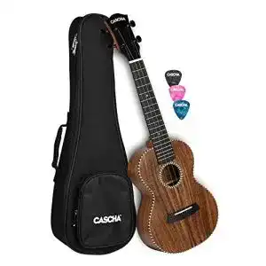 Cascha-Ukulele CASCHA All Solid Acacia Konzert-Ukulele 23 Zoll