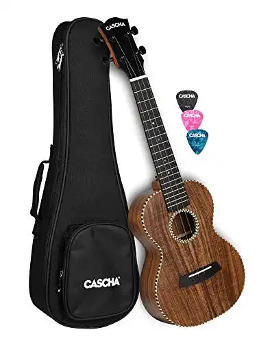 Cascha-Ukulele CASCHA All Solid Acacia Konzert-Ukulele 23 Zoll