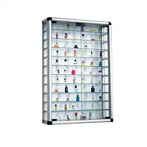 Vitrine Pureday Sammel aus Aluminium und Glas abschließbar