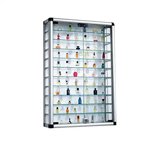 Vitrine Pureday Sammel aus Aluminium und Glas abschließbar