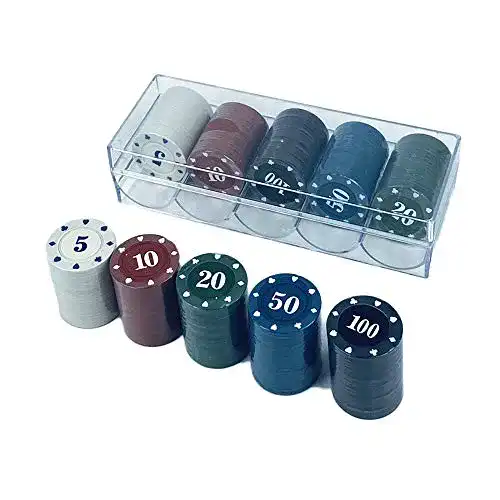 Pokerchips XIOJAE 100 Stücke Spielchips Bingo Chips Kunststoff