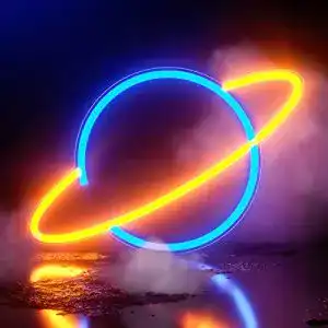 Neon-Schild Koicaxy Planet Neon Sign, Acryl Neon Light Schild