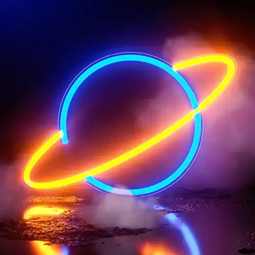 Neon-Schild Koicaxy Planet Neon Sign, Acryl Neon Light Schild