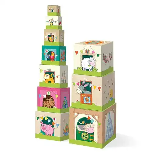 Stapelturm HABA 5879- Stapelwürfel Auf dem Land, lustig