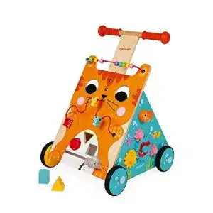 Lauflernwagen mit Bremse Janod Baby Lauflernhilfe ‘Katze’