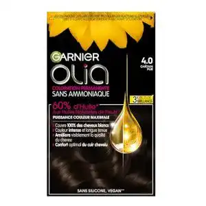 Braune Haarfarbe Garnier OLIA – 4.0 chatain pur