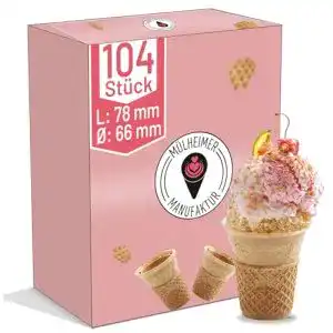 Eiswaffel Mülheimer Manufaktur Eiswaffeln Softeisbecher 104 Stück