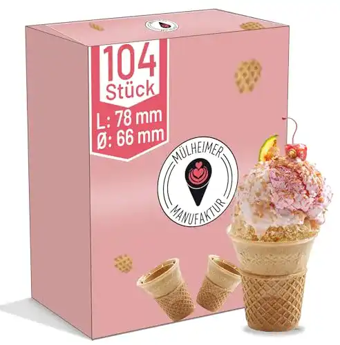 Eiswaffel Mülheimer Manufaktur Eiswaffeln Softeisbecher 104 Stück